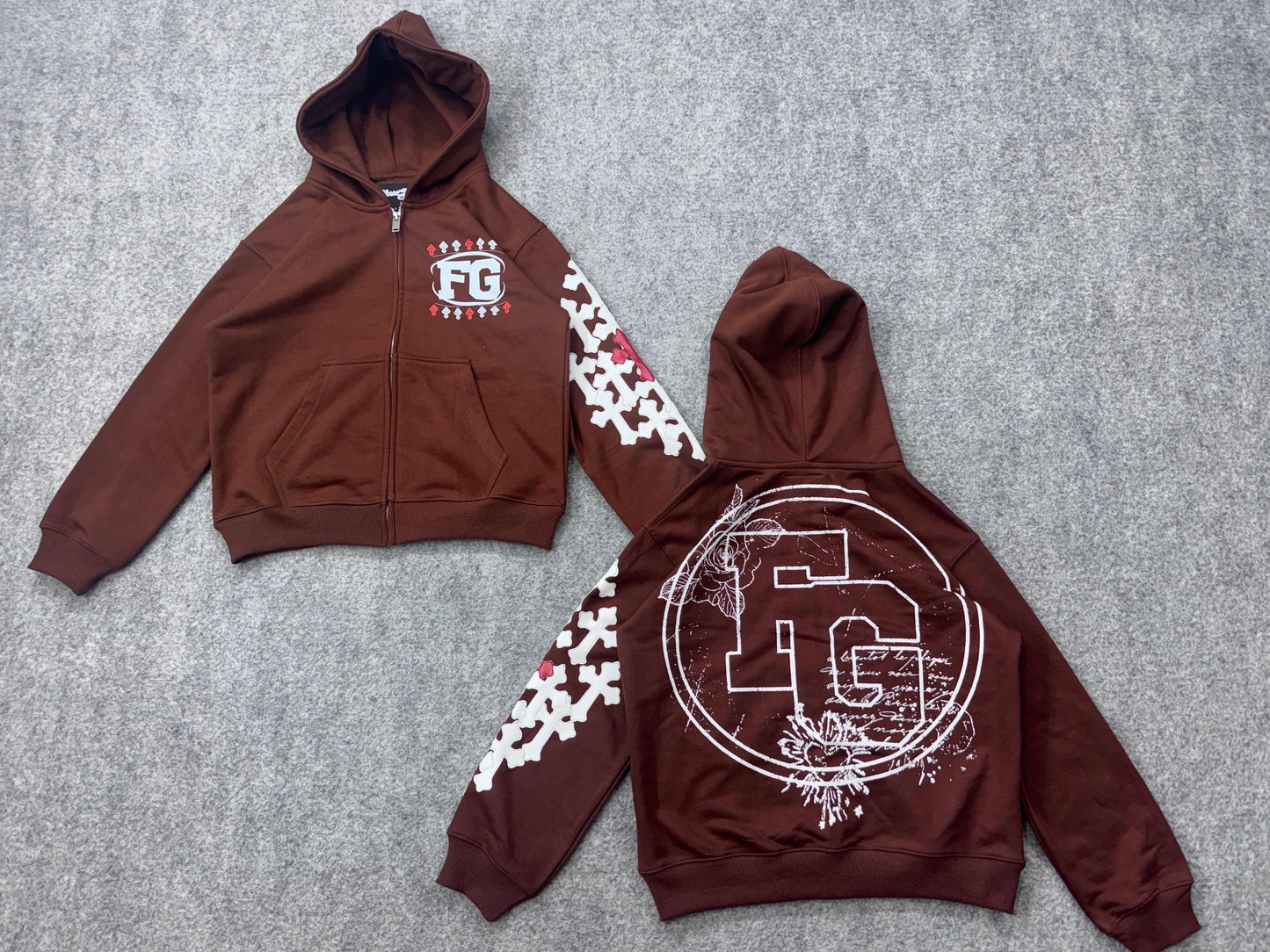 “ReAwaken” Brown zip up