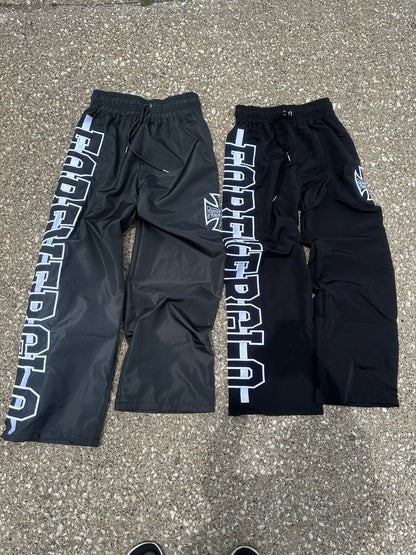 “Glory Cross” Black Nylon pants